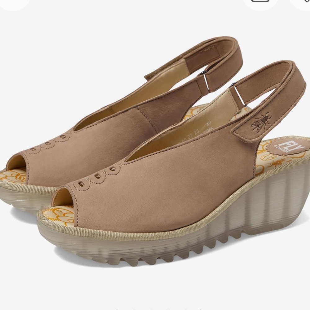Fly London Women's Tan Wedge Heels YEAY387FLY